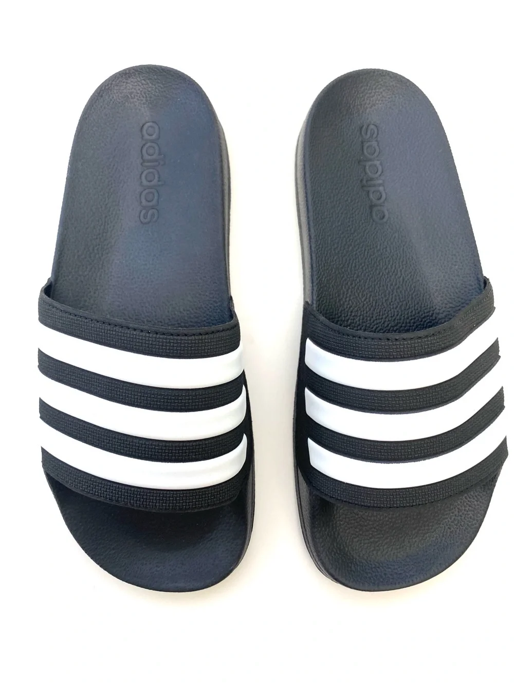 Adidas Youth Blue/White Adilette Shower Slides Sz 4